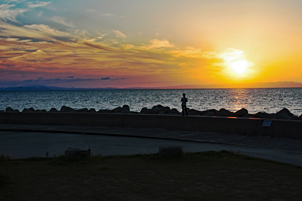 富山湾の夕暮