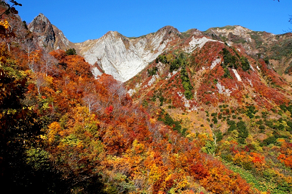 紅葉の雨飾山