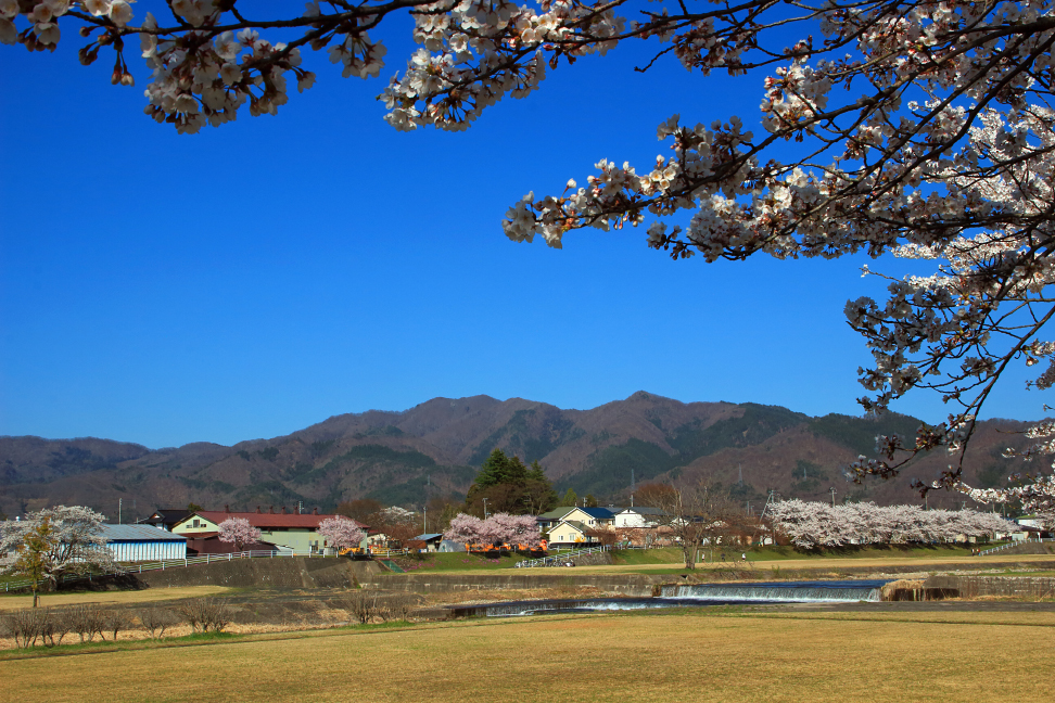 立谷川左岸から望む雨呼山塊